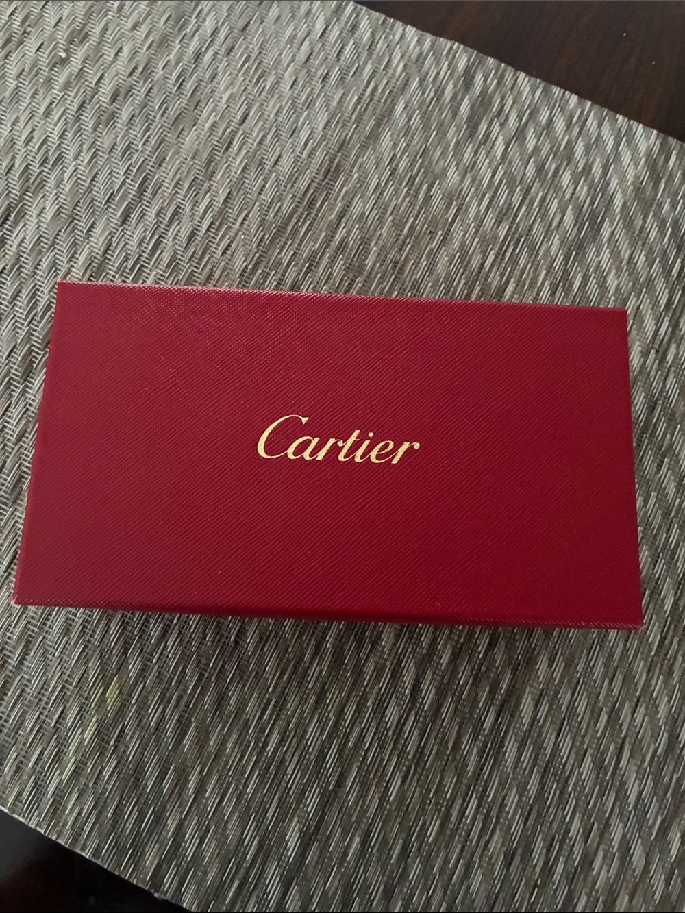 Cartier Red Box with Gold Script Logo